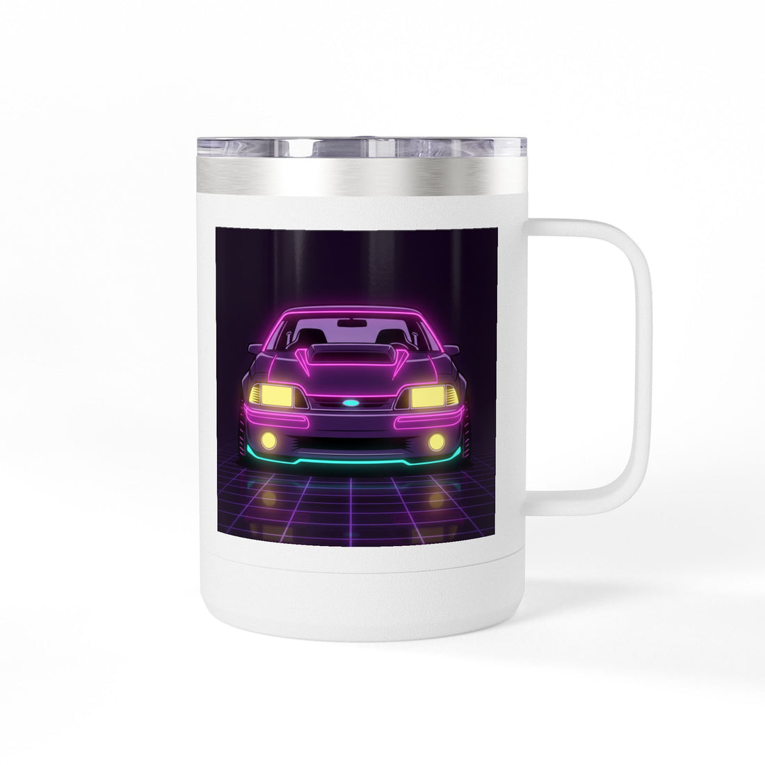 Ford Mustang Fox Body GT Neon Synthwave Coffee Mug