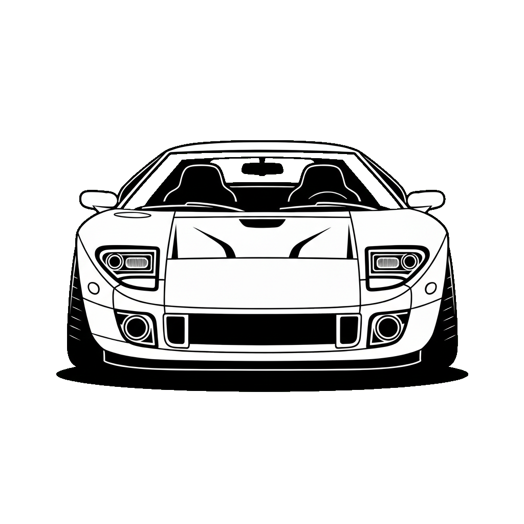 Ford GT40 — Bold B&W Vector Art